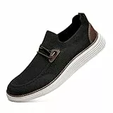 CAIQDM Herren Walking Fitness Sneakers Flache Jogging Fitness Sneakers Herren Trainingsschuhe Training Laufschuhe Atmungsaktiv Mode Casual, Schwarz , 44 EU