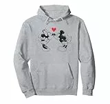 Disney Mickey Mouse and Minnie Sketch Kiss Valentine's Day Pullover Hoodie