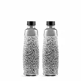 Sodastream Glasflasche 1L für DUO & E-DUO · 2er-Pack · DUO Glasflasche mit Schraubverschluss für Sprudelwasser · spülmaschinenfest · Premium Glas-Karaffe · nur mit SodaStream DUO & E-DUO kompatibel