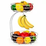 Lekind Obstschalen 2 lagiger Obstkorb - Silber