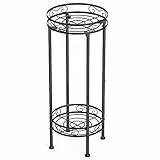 Bomclap Metall Pflanzenständer, 70 x 30 cm Blumenständer Pflanzenständer für den Innenbereich, 2-stufige Hoher Blumentopf Ständer Blumentopfhalter für Drinnen & Draußen, Schwarz