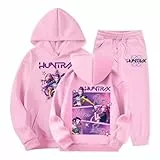𝘿𝙚𝙢𝙤𝙣 𝙃𝙪𝙣𝙩𝙚𝙧 Korean Idol Style Outfit Set Kinder Hoodie und Hosen Zwei-Stück-Set Langärmel Kapuzenpullover und -Hose 𝗛𝘂𝗻𝘁𝗿𝗶𝘅 Print Outfit