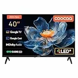 coocaa Smart TV 40 Zoll, 100cm, QLED FHD Fernseher kompatibel mit Google TV, HDR 10, Dolby Audio, Bluetooth 5.1, EyeCare, Google Cast, Triple Tuner DVB-T/-T2/-C/-S/-S2 CI+, 2026 Upgrade-Modell
