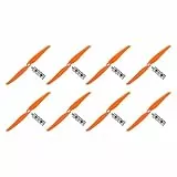 QUARKZMAN 7035 Luftschrauben 7x3.5 Prop 2-Flügelrad Starrflügler Orange Ersatz Stützen mit Adapter Ringe für Airplane RC Plane Paket von 8