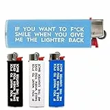Maxi Feuerzeug mit lustigem Spruch – Großes Gasfeuerzeug mit Zündstein, bis zu 3000 Zündungen (4, Ocean (4 Stück))