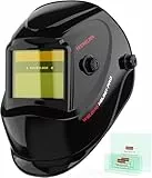 YESWELDER Schweißhelm Wahre Farbe Solarbetriebene Schweißmaske Automatischer Verdunkelung Blaulichtblockierung Breiter Schatten 4/9-13 Schweißhelm für TIG MIG ARC