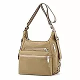 YANAIER Rucksack Tasche Damen 3 in 1 Handtasche Schultertasche Stilvolle Multifunktionale Umhängetaschen für Reise Outdoor Alltag Schule Einkauf Khaki
