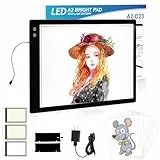 YINGWOND Leuchttisch A2 Wiederaufladbar, kabelloser batteriebetriebener Leuchtkasten diamond painting Zubehör 3 Farben/6 Stufen Licht pad für Diamond Painting/Zeichnung/Röntgenbetrachtung/Skizzieren