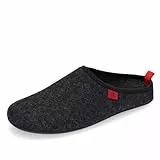Andres Machado - Dynamic - Unisex-Hausschuh aus Naturwolle und Feinfilz mit anatomischer Sohle - Made in Spain -.EU 37 bis 47, Schwarz, 45 EU