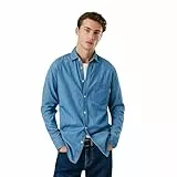 Pepe Jeans Herren Classic Slim Shirt Hemd, Blau (Denim-4c0), L