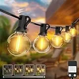 Led Lichterkette Außen 23M/75FT - 【Timing Dimmbar】 Outdoor Lichterkette Strom mit 30+3 G40 Glühbirne Aussen Wetterfest Warmweiß Retro Lichterkette Glühbirnen für Terrasse Party Gärten Patio