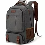 Tzowla Canvas Laptop Rucksack aus Segeltuch,Reise Backpack Tasche Herren und Damen,Arbeit Reiserucksack für 17,3 Zoll Notebook-Rechner,Büchertasche mit USB-Ladeanschluss,Dunkelgrau