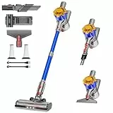 Akku Staubsauger, 40000Pa/450W Staubsauger Kabellos mit Smart Display Bis zu 50 Minuten Laufzeit Cordless Vacuum Cleaner mit Automatikmodus&Anti-Verhedderung-Bürste für Teppich Hartboden und Tierhaare