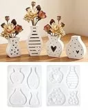 EPODA 4 Stück Mini Vase Silikonformen Set, Gießformen für Epoxidharz, Beton & Gips – Vielseitige DIY Formen für kleine Blumentöpfe, Pflanzengefäße und Heimdekoration