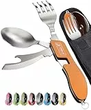 ORBLUE Campingbesteck klappbar, Outdoor Survival Besteck Set (2er-Pack), Perfekt für Camping und Wandern, Camping Messer und Besteckset 4-in-1