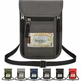 Tcdwla Brustbeutel Herren Damen Kinder, Reise Brusttasche mit RFID Schutz, Brustbeutel mit Mehreren Taschen für Bargeld, Karten, Schlüssel, Reisepass (Dunkelgrau)