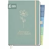 Häfft® Chäff-Timer Premium Kalender 2026 A5 “Green Canvas” Buchkalender, Terminplaner, Terminkalender, Wochenplaner, Wochenkalender 12 Monate: Jan 26 bis Dez 26 - nachhaltig & klimafreundlich