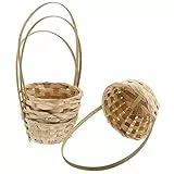 Cabilock BlumenmäDchen Korb 4 StüCk, Handgefertigter Bambuskorb FüR Hochzeit, Aufbewahrung Und Dekoration, 15x15x26cm, Beige