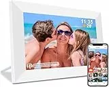 Frameo 10,1 Zoll Digitaler Bilderrahmen, Elektronischer Fotorahmen, WLAN-Digitaler Photo Frame, 32 GB Speicher, 1280x800 IPS-Display, Automatische Drehung, Wandmontierbar, Fotos/Videos teilen(Weiß)