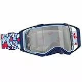 SCOTT Motocross Brille Prospect Ethika Goggle Blau Rot, Silver Chrome Works, 422080