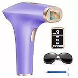 TIIMAGIC IPL Geräte Haarentfernung Laser mit 9 Energiestufen und 3 Funktionen HR/SC/RA, 999.900 Lichtimpulse Schmerzfreie Haarentfernung Laser für Männer,Frauen,Gesicht, Achseln, Beine, Körper Violett