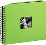 Hama Fotoalbum 28x24 cm (Spiral-Album mit 50 schwarzen Seiten, Fotobuch mit Pergamin-Trennblättern, Album zum Einkleben und Selbstgestalten) hellgrün