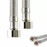 tecuro Sanitär Verbindungsschlauch 3/8 ÜWM x 3/8 ÜWM x 300 mm, KTW-A- DVGW geprüft, temperaturbeständig von -5°C bis 70°C