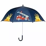 Playshoes Stockschirm mit kindgerechtem Mechanismus Unisex Kinder,Feuerwehr,original