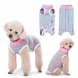 Lyneun Weiche Hundebody Nach Op, Hundebody Nach Kastration Rüde Hündinnen, Atmungsaktiv Hunde Einteiler Erholungsanzug für Haarausfall, Allergien, Anti-Lecken, Wundschutz,Kegel-Alternative (Rosa, L)
