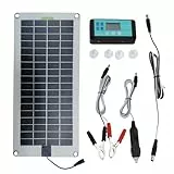 Verbessertes Ladegerät Mit Solarantrieb, 30 -W 12 -V -Solarpanel Batterie 30W Solarwagen -Batterie -Ladegerät Mit Controller Für Alle Wiederaufladbaren 12 -V/24 -V -Batterien Geeignet
