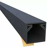 CILSON WDK1212SS 1700030 Kabelkanal Selbstklebend 12x12mm 2m, Schwarz - 2 Stück 1 m / 1000 mm, Kabelführung, Einfache Installation, Vorgestanzte Bohrlöcher