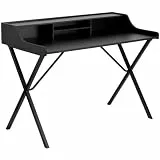 Flash Furniture Computer Desk Shelf, Steel, Black Laminate Top/Black Frame, 121.92 x 67.31 x 10.16 cm