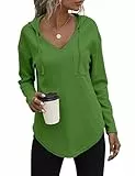 Cuptacc Pullover Damen Herbst Hoodies Plus Size Bekleidung Damen Mode Langarm Tshirt Gestalten Kordelzug Kapuzenpullover Avocado grün L