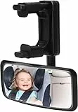 Rücksitzspiegel für Babys 360° drehbar – Auto Babyspiegel mit Hakenclip für Rückbank – Rückspiegel für Kindersitz, Babyschale, alle Kopfstützen geeignet für Meisten Auto