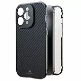 Black Rock Hülle für iPhone 15 Pro (Carbon Beschichtung, Kameraschutz, Metallrahmen, 360° Rundumschutz, Wireless Charging kompatibel, ultradünn, slim, Magnet, Cover, Handyhülle, Case) Real Carbon