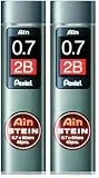 Pentel C277-2BO AIN STEIN Feinmine, 0.7 mm, Härtegrad 2B oder 40 Minen (Packung mit 2)
