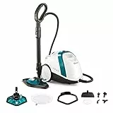 POLTI Vaporetto Smart 100 T Dampfreinigungsgerät mit 4 Bar, tötet und beseitigt 99,99 Prozent Viren, Keime und Bakterien, Weiss/Türkis Metallic, Wassertankkapazität 2 l, Dampfmenge 110 g/Min