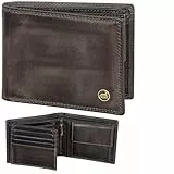 Fa.Volmer Leder Geldbörse Herren mit RFID-Schutz - extra-stabile Doppelnaht (8+3 Card - Basalt Grey)