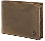 KORUTA Geldbörse Herren Leder Braun mit RFID Schutz I Echtleder Portemonnaie Groß I 13 Fächer I Geldbeutel für Männer I Brieftasche Wallet Portmonee aus echtem Leder Braun (Hunter)