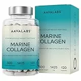 Marine Collagen Kapseln Hochdosiert 1425mg mit Magnesium & Hyaluronsäure - Premium Collagen Complex mit Kollagen Hydrolysat - Laborgeprüft - 120 Hyaluron Kollagen Kapseln Hochdosiert
