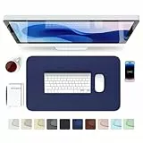 GOMIN Schreibtischunterlage 60x35cm - PU Leder Mauspad Wasserfest & Rutschfest - Laptop Tischunterlage Groß - Leicht zu reinigende Schreibunterlage - Mousepad XXL für Büro und Home-Office - Blau