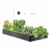 VEVOR Hochbeet Metall 2400x1200x290 mm, Pflanzbeet, Gemüsebeet, Pflanzkasten mit offenem Boden & abgerundeten Kanten, Blumenbeet, Kräuterbeet, ideal für Gemüse, Blumen, Kräuter & Sukkulenten