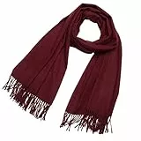 DonDon Schal Damen Winter Wollschal Winterschal groß und flauschig 200 x 70 cm - Dunkelrot
