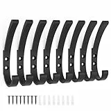 KYOEON 8 Stück Garderobenhaken, Schwarz Kleiderhaken, Kleiderhaken Wand, Haken zum Schrauben, Handtuchhaken zum Bohren, Wandhaken für Badezimmer, Küche, Tür