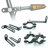 Pthene 10mm Motorrad Blinker Halterung, 4 Stück Universal Fahrrad Blinker Lampen Rohrschelle Licht Schwarz Metall Blinker Stangenhalterungen Halterungen Halterung Zubehör