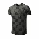 RONOMO Herren T-Shirts, Krawatte gefärbte T-Shirts, lässige T-Shirts, Bedruckte T-Shirts, Graffiti T-Shirts(GZ HS L)