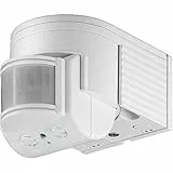 Goobay 95175 Infrarot Bewegungsmelder für Innen & Aussen 180° Pir Sensor LED Leuchte drehbar & neigbar Wand Aufputz Montage 12m Reichweite Weiß