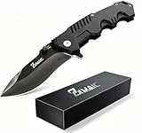ZIMAIC Taschenmesser Klappmesser Set - Extra Scharfes Einhandmesser mit Hochwertiger Titaniumklinge aus Edelstahl - Outdoor Messer Rettungsmesser