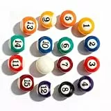 16PCS Billardkugeln Set, Mini Pool Ball Set Harz 2,5 cm Kleine Billardtisch Spiel Zubehör Pool Bälle für Freizeitspiele