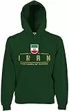 AkyTEX Iran Fan Hoodie Kapuzenpullover WM2018 Flaschengrün L